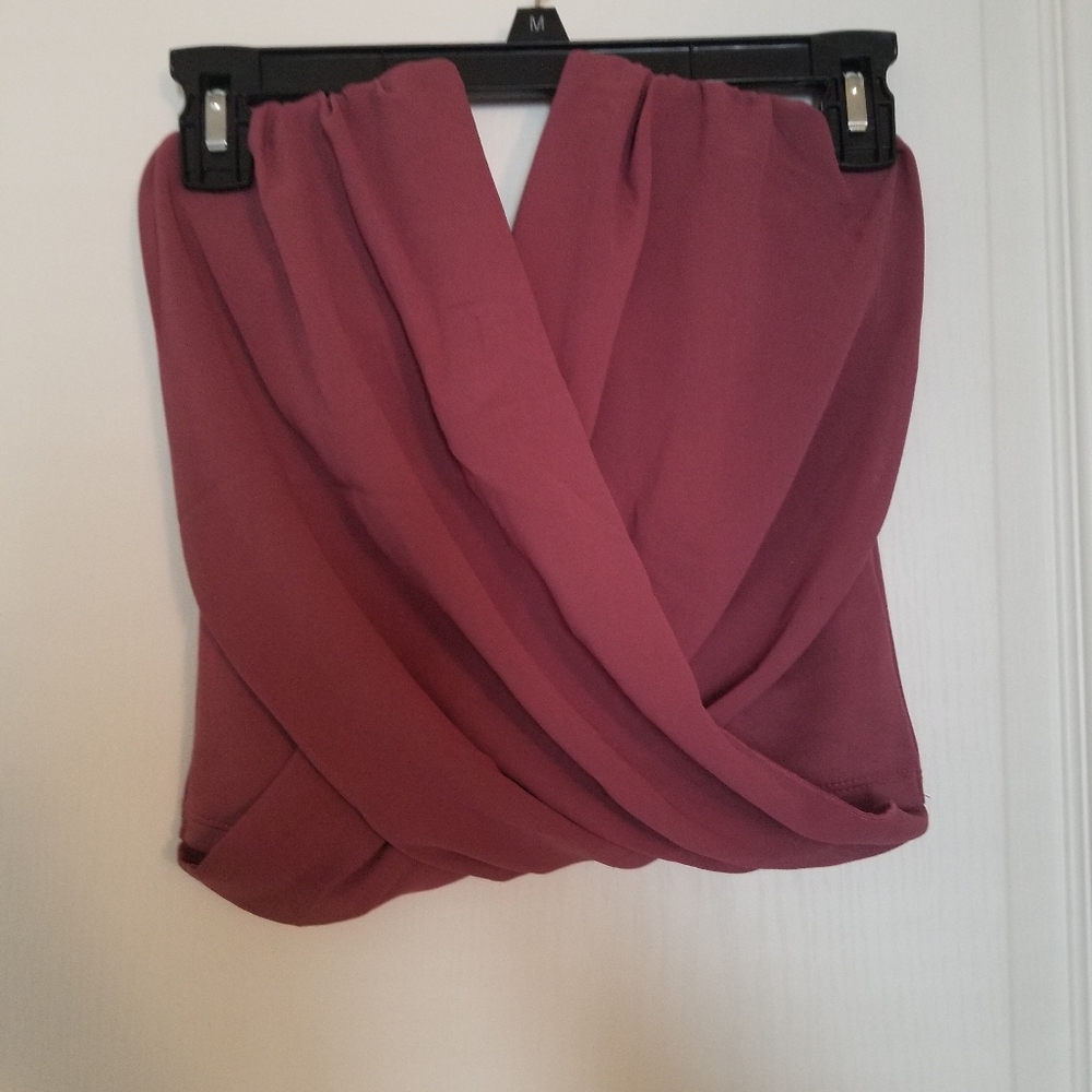 Charlotte Russe Wrapper V-Neck Crop Top
